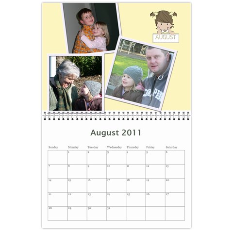 2011 Calendar By Hannah Aug 2011