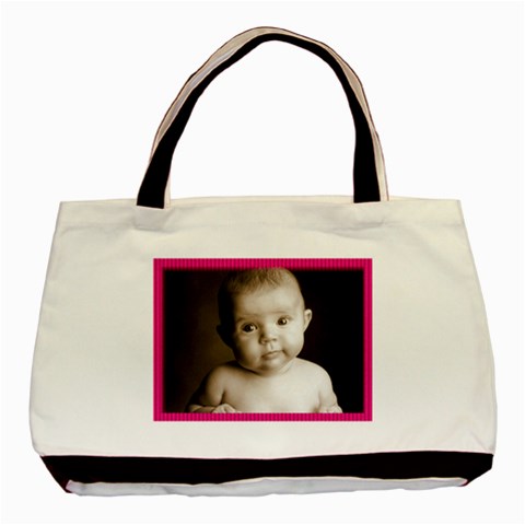 Santa Babypink Frame Festive Tote Bag By Catvinnat Back