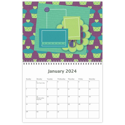 2024 Cupcake 12 Month Calendar By Klh Jan 2024