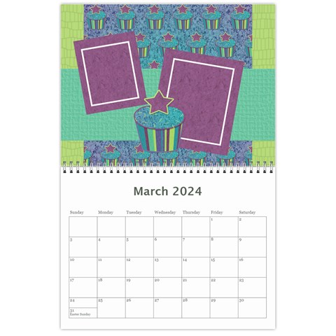 2024 Cupcake 12 Month Calendar By Klh Mar 2024