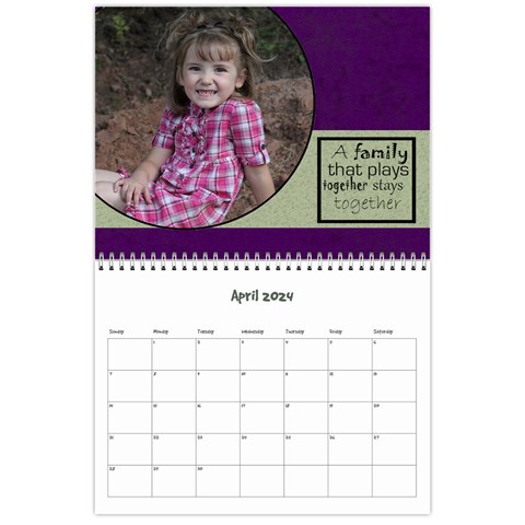 Simple Family Calendar 12 Month By Amanda Bunn Apr 2024