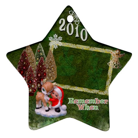 Elf Santa Hugging Reindeer Remember When 2023 Ornament 8 By Ellan Front