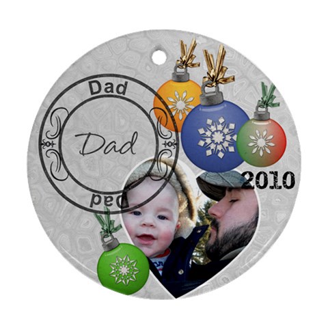 Dad Christmas Ornament By Lil Front