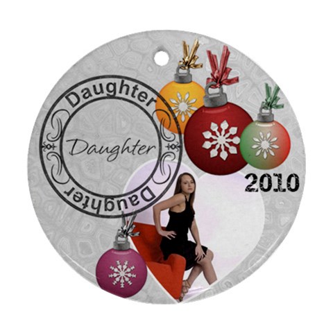 Daughter Christmas Ornament By Lil Front