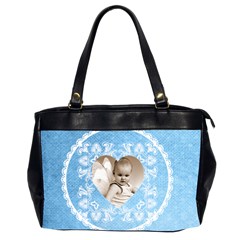 Lacy Heart sky blue oversized office bag - Oversize Office Handbag (2 Sides)