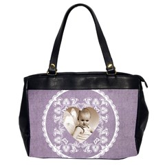 Lacy Heart lavendar oversized office bag - Oversize Office Handbag (2 Sides)