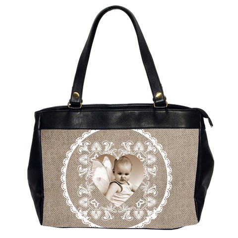 Lacy Heart Moccachino Oversized Office Bag By Catvinnat Front