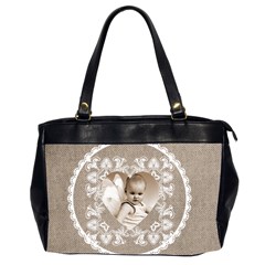 Lacy Heart moccachino oversized office bag - Oversize Office Handbag (2 Sides)
