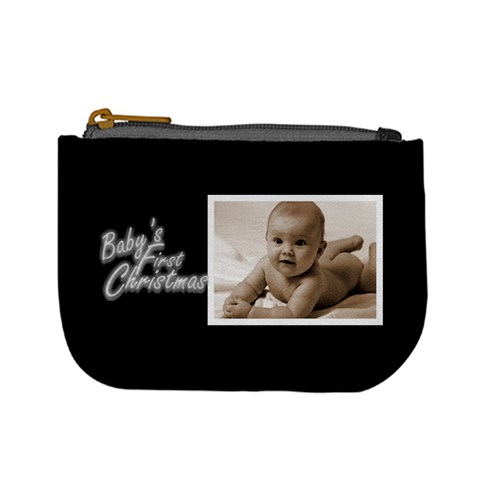 Baby s First Christmas Monochrome Mini Purse By Catvinnat Front