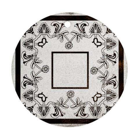 Art Nouveau Monochrome Round Single Side Ornament By Catvinnat Front