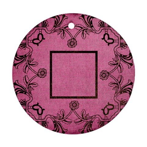 Art Nouveau Pink Round Single Side Ornament By Catvinnat Front