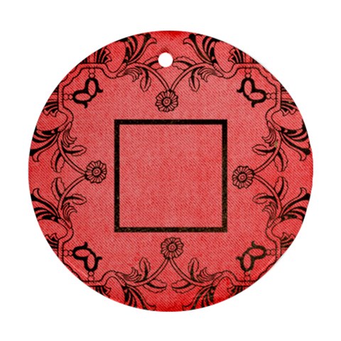 Art Nouveau Red Round Single Side Ornament By Catvinnat Front
