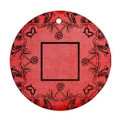 art nouveau red round single side ornament - Ornament (Round)