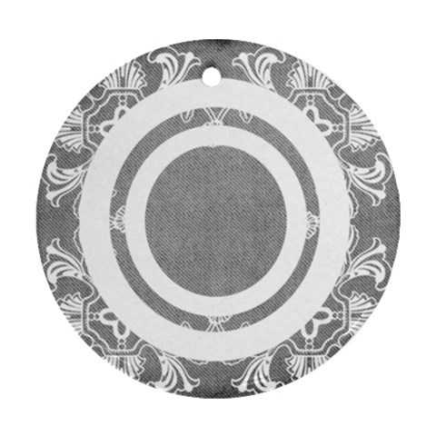 Art Nouveau Grey Lace Round Single Side Ornament By Catvinnat Front