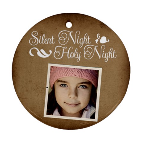 Christmas Silent Holy Night Ornament  By Jorge Front