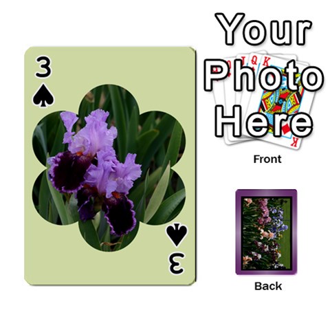 Iris 54 Design Card Deck Purple By Ellan Front - Spade3