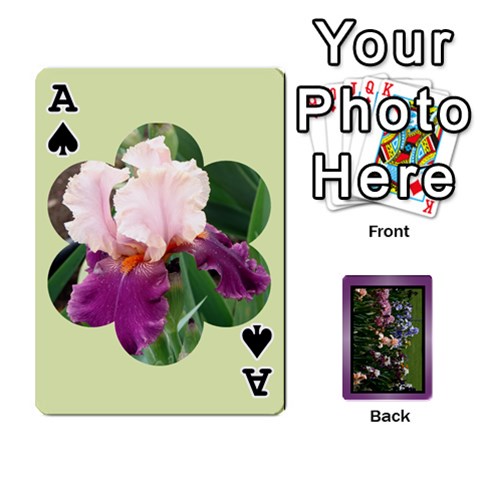 Ace Iris 54 Design Card Deck Purple By Ellan Front - SpadeA