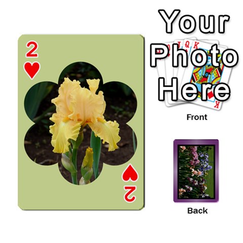 Iris 54 Design Card Deck Purple By Ellan Front - Heart2