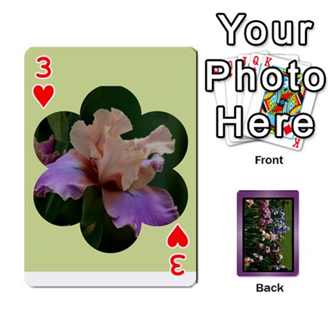 Iris 54 Design Card Deck Purple By Ellan Front - Heart3