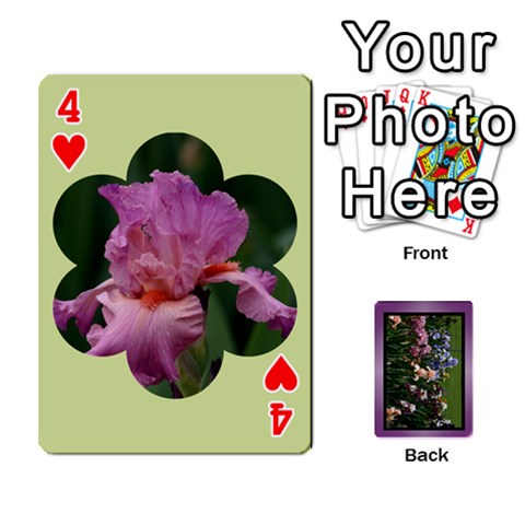 Iris 54 Design Card Deck Purple By Ellan Front - Heart4
