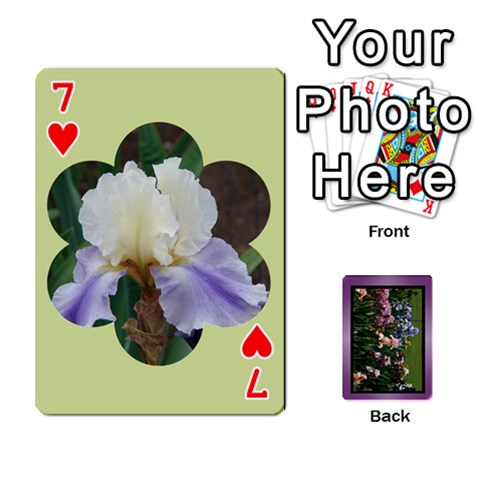 Iris 54 Design Card Deck Purple By Ellan Front - Heart7
