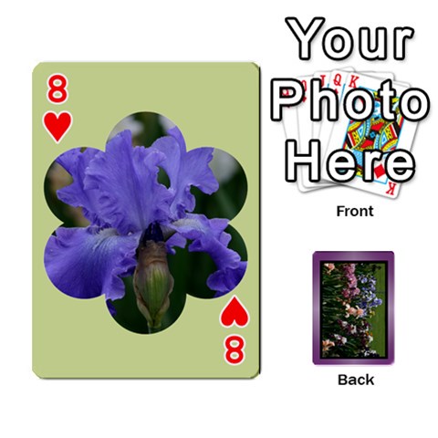 Iris 54 Design Card Deck Purple By Ellan Front - Heart8