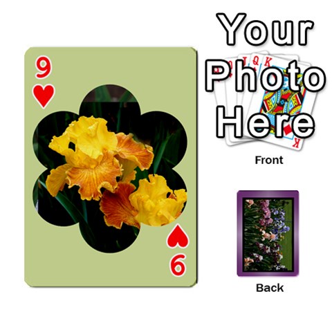 Iris 54 Design Card Deck Purple By Ellan Front - Heart9