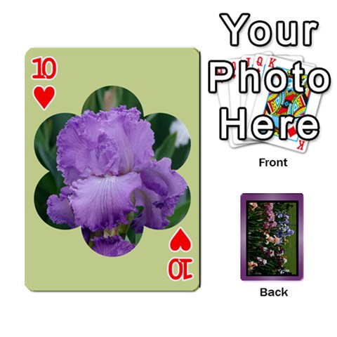 Iris 54 Design Card Deck Purple By Ellan Front - Heart10