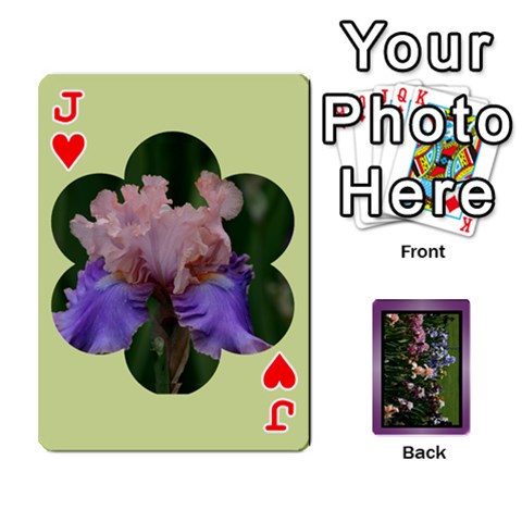 Jack Iris 54 Design Card Deck Purple By Ellan Front - HeartJ