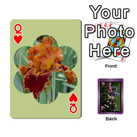 Queen Iris 54 Design Card Deck Purple By Ellan Front - HeartQ