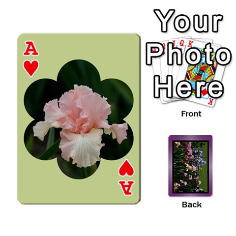 Ace Iris 54 Design Card Deck Purple By Ellan Front - HeartA