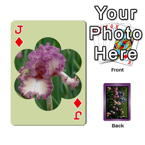 Jack Iris 54 Design Card Deck Purple By Ellan Front - DiamondJ