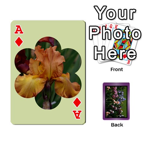 Ace Iris 54 Design Card Deck Purple By Ellan Front - DiamondA