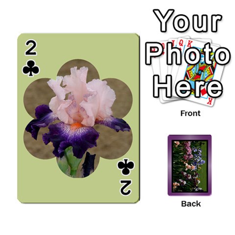 Iris 54 Design Card Deck Purple By Ellan Front - Club2