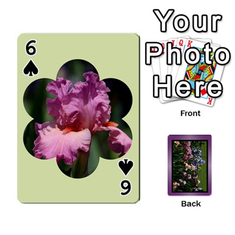 Iris 54 Design Card Deck Purple By Ellan Front - Spade6