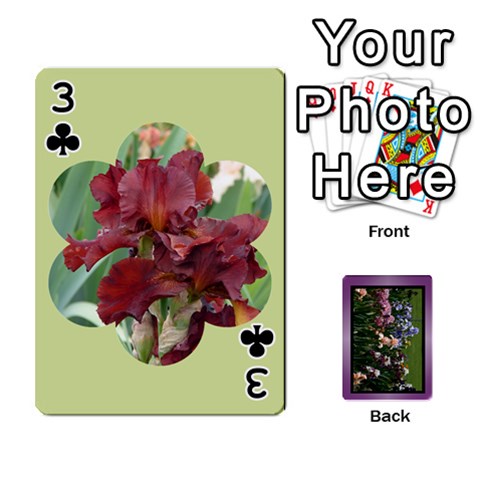 Iris 54 Design Card Deck Purple By Ellan Front - Club3