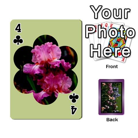 Iris 54 Design Card Deck Purple By Ellan Front - Club4