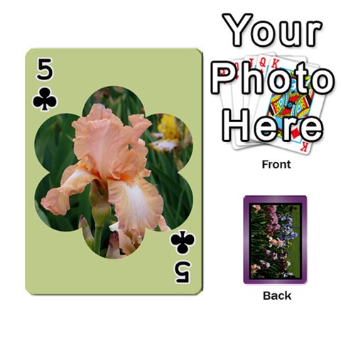Iris 54 Design Card Deck Purple By Ellan Front - Club5