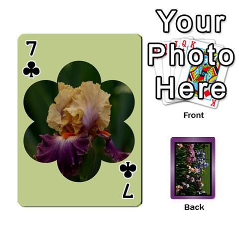 Iris 54 Design Card Deck Purple By Ellan Front - Club7
