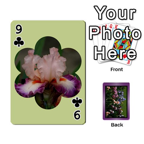 Iris 54 Design Card Deck Purple By Ellan Front - Club9