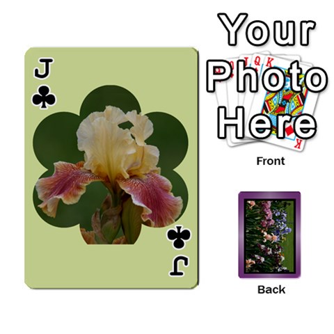 Jack Iris 54 Design Card Deck Purple By Ellan Front - ClubJ