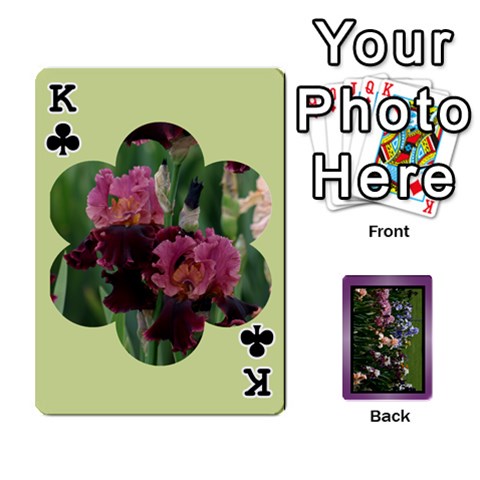 King Iris 54 Design Card Deck Purple By Ellan Front - ClubK