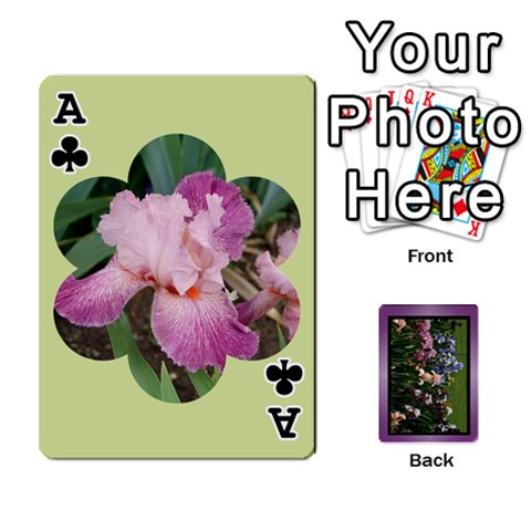 Ace Iris 54 Design Card Deck Purple By Ellan Front - ClubA