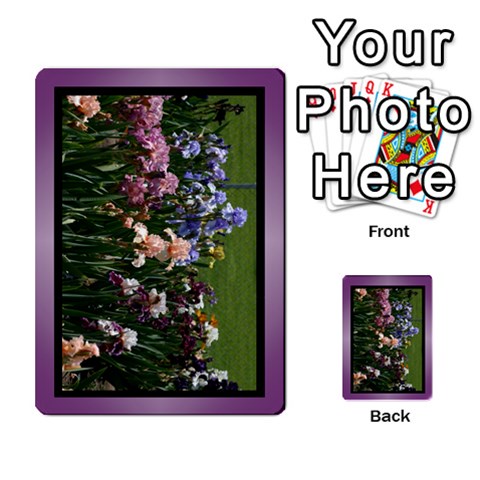 Iris 54 Design Card Deck Purple By Ellan Back