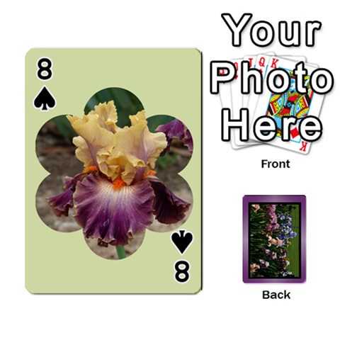 Iris 54 Design Card Deck Purple By Ellan Front - Spade8