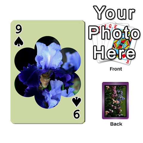 Iris 54 Design Card Deck Purple By Ellan Front - Spade9