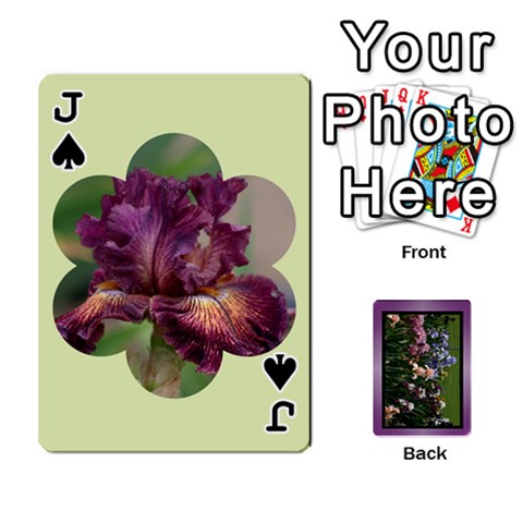 Jack Iris 54 Design Card Deck Purple By Ellan Front - SpadeJ