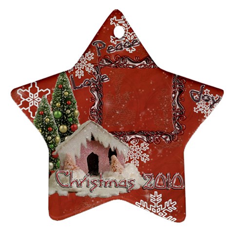 Snow Village Peace Love Joy 2010 Ornament 65 By Ellan Front