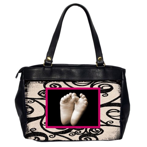 Fantasia Pink Frame Black & Beige Oversized Handbag By Catvinnat Back