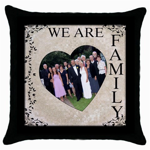 We Are Family Throw Cushion By Lil Front